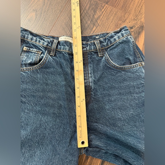 Free People We The Free Good Luck Mid-Rise Barrel Jeans Deep End Size 27 - Picture 11 of 12
